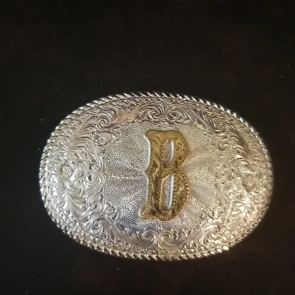 CRUMRINE VINTAGE BELT BUCKLE. San Marco's Nickel Silver. EUC 2.75" x 3.75" - Picture 1 of 5